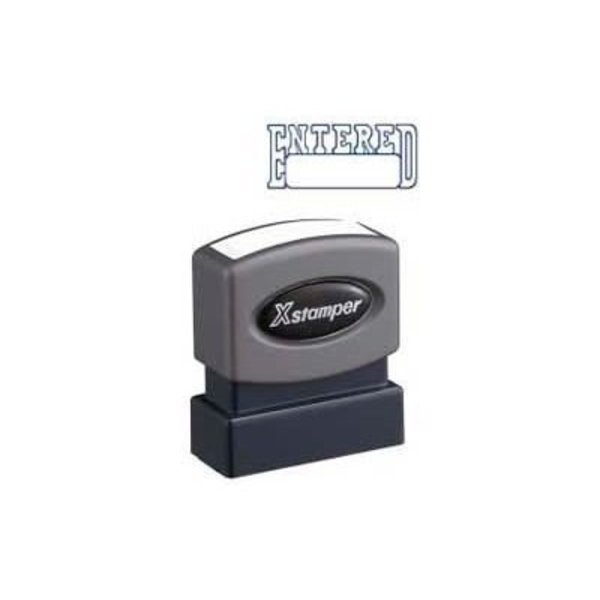 Shachihata Inc. Xstamper® Pre-Inked Message Stamp, ENTERED, 1-5/8" x 1/2", Blue 1205